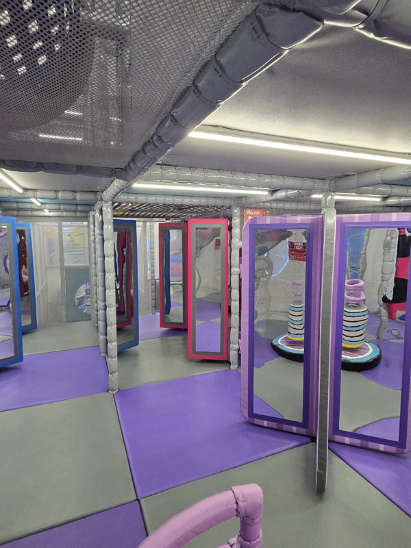 Mirror Maze at Cosmic Air indoor fun park, Webster, Texas.