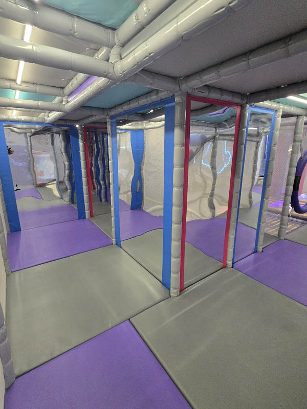 Large Mirror Maze at Cosmic Air Adventure Park, Houston area, Texas.