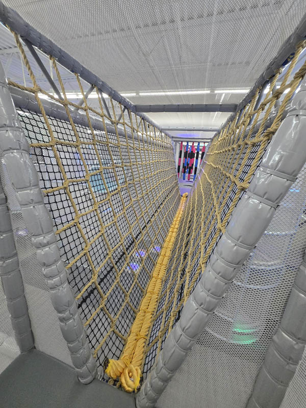 Gravity Bridge at Cosmic Air indoor park, Webster, Texas, adventure for kids
