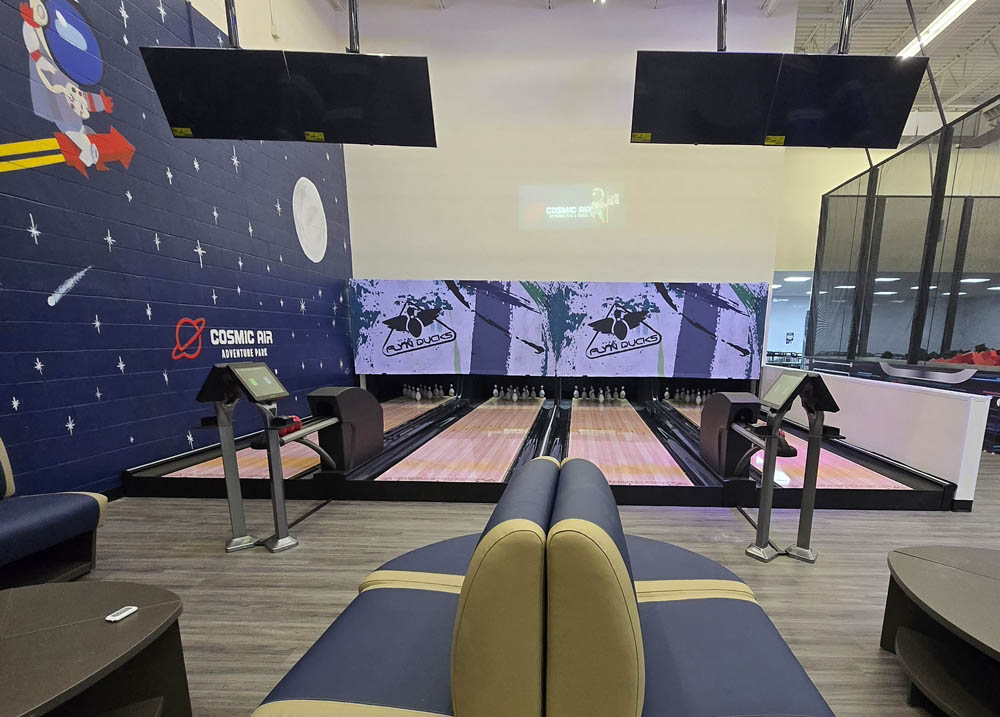 Cosmic Bowling at Cosmic Air Adventure Park in webster, Texas.